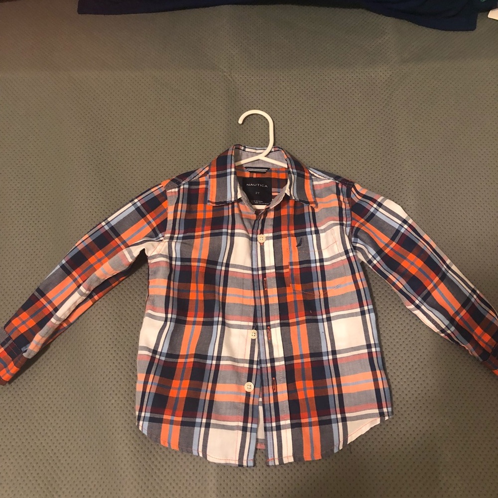 Nautica plaid button down shirt